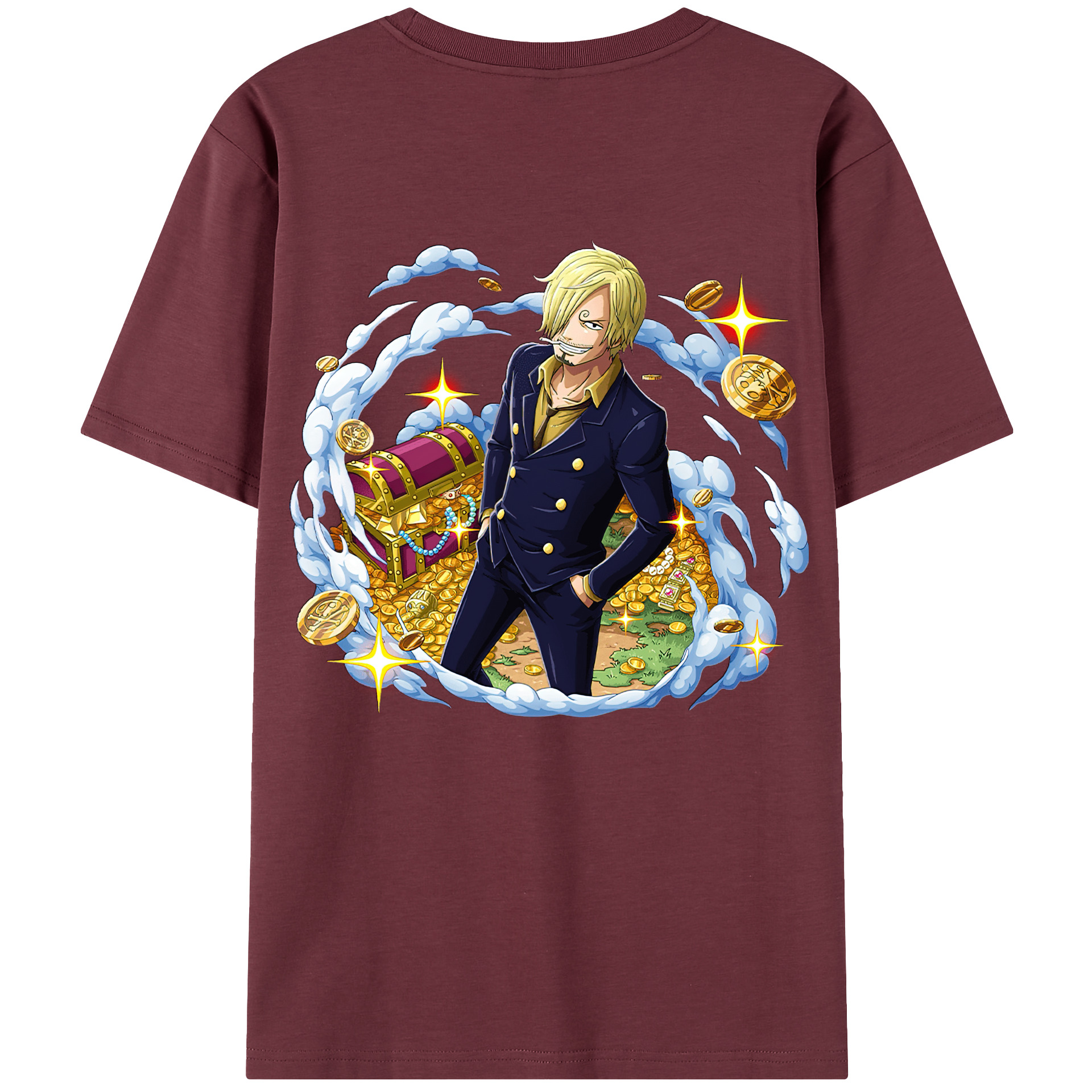 ワンピース サンジ ONE PIECE Sanji 綿100％半袖Tシャツ（背面プリント）